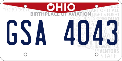 OH license plate GSA4043