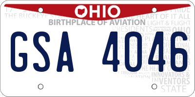 OH license plate GSA4046
