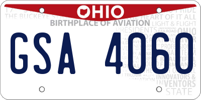 OH license plate GSA4060
