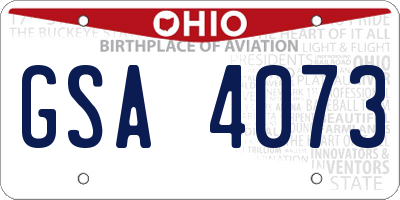 OH license plate GSA4073
