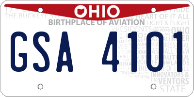 OH license plate GSA4101