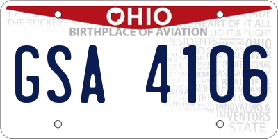 OH license plate GSA4106