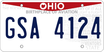 OH license plate GSA4124