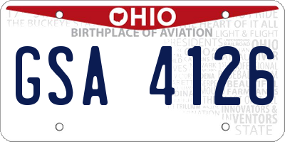 OH license plate GSA4126