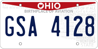 OH license plate GSA4128