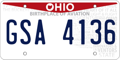 OH license plate GSA4136