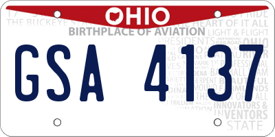 OH license plate GSA4137