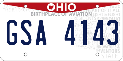 OH license plate GSA4143