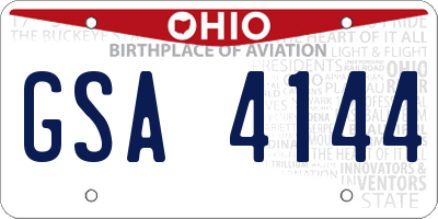 OH license plate GSA4144