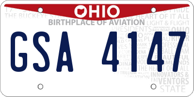 OH license plate GSA4147