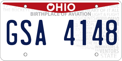 OH license plate GSA4148