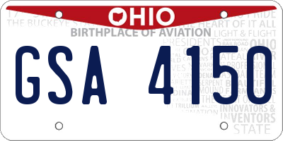 OH license plate GSA4150