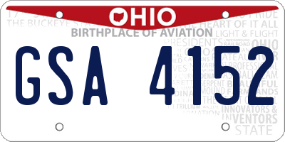 OH license plate GSA4152