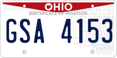 OH license plate GSA4153