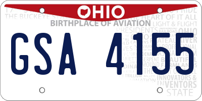 OH license plate GSA4155