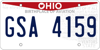 OH license plate GSA4159