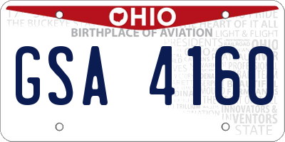 OH license plate GSA4160
