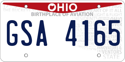 OH license plate GSA4165