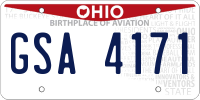 OH license plate GSA4171