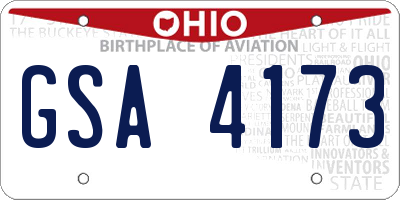 OH license plate GSA4173