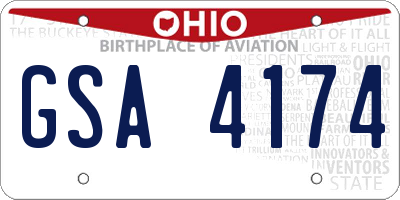 OH license plate GSA4174