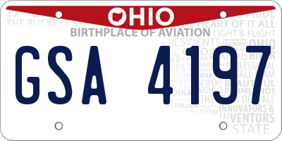OH license plate GSA4197