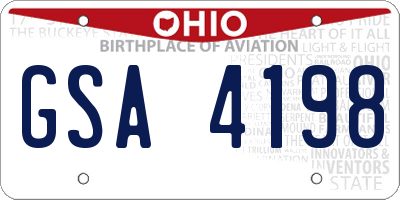 OH license plate GSA4198