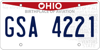 OH license plate GSA4221