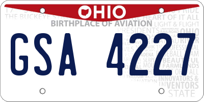 OH license plate GSA4227