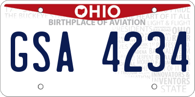 OH license plate GSA4234