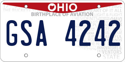 OH license plate GSA4242