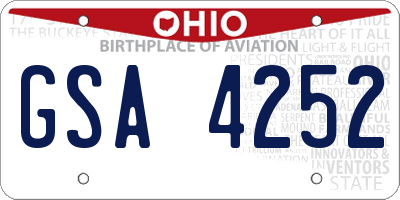 OH license plate GSA4252
