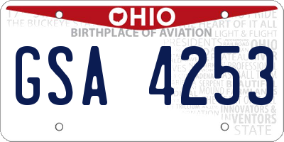 OH license plate GSA4253