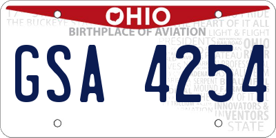 OH license plate GSA4254