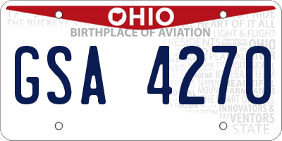 OH license plate GSA4270