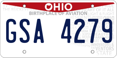 OH license plate GSA4279