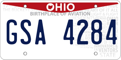 OH license plate GSA4284