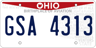 OH license plate GSA4313