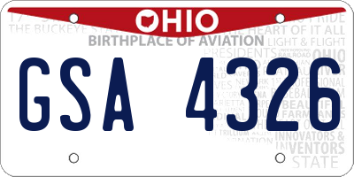 OH license plate GSA4326