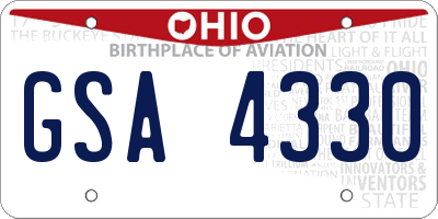 OH license plate GSA4330