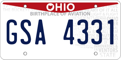 OH license plate GSA4331