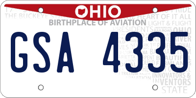 OH license plate GSA4335