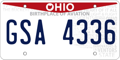 OH license plate GSA4336