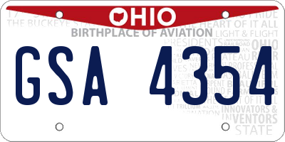 OH license plate GSA4354