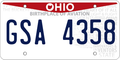 OH license plate GSA4358