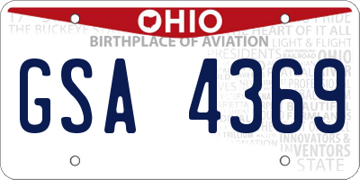 OH license plate GSA4369