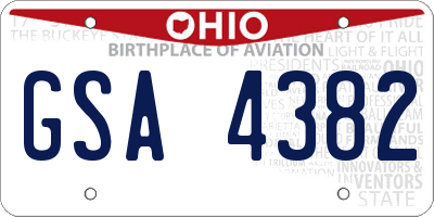 OH license plate GSA4382