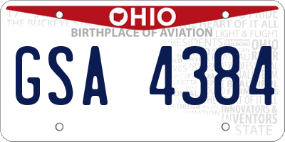 OH license plate GSA4384