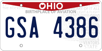 OH license plate GSA4386