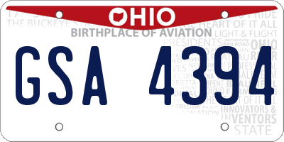 OH license plate GSA4394